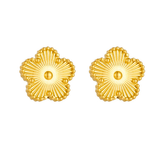 Обеци от неръждаема стомана с форма на цвете