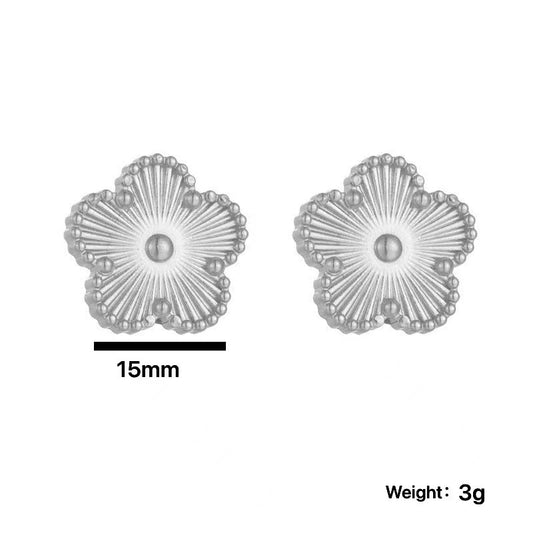 Обеци от неръждаема стомана с форма на цвете