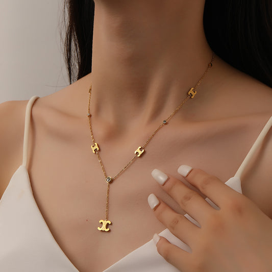 Позлатено колие от неръждаема стомана